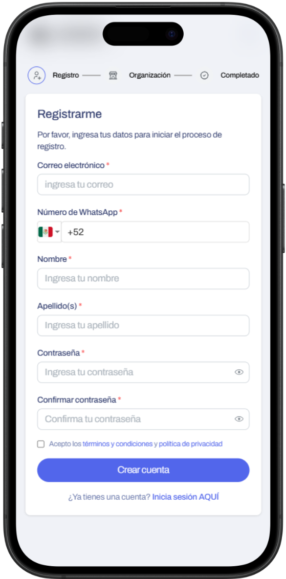 Paso 1: Regístrate