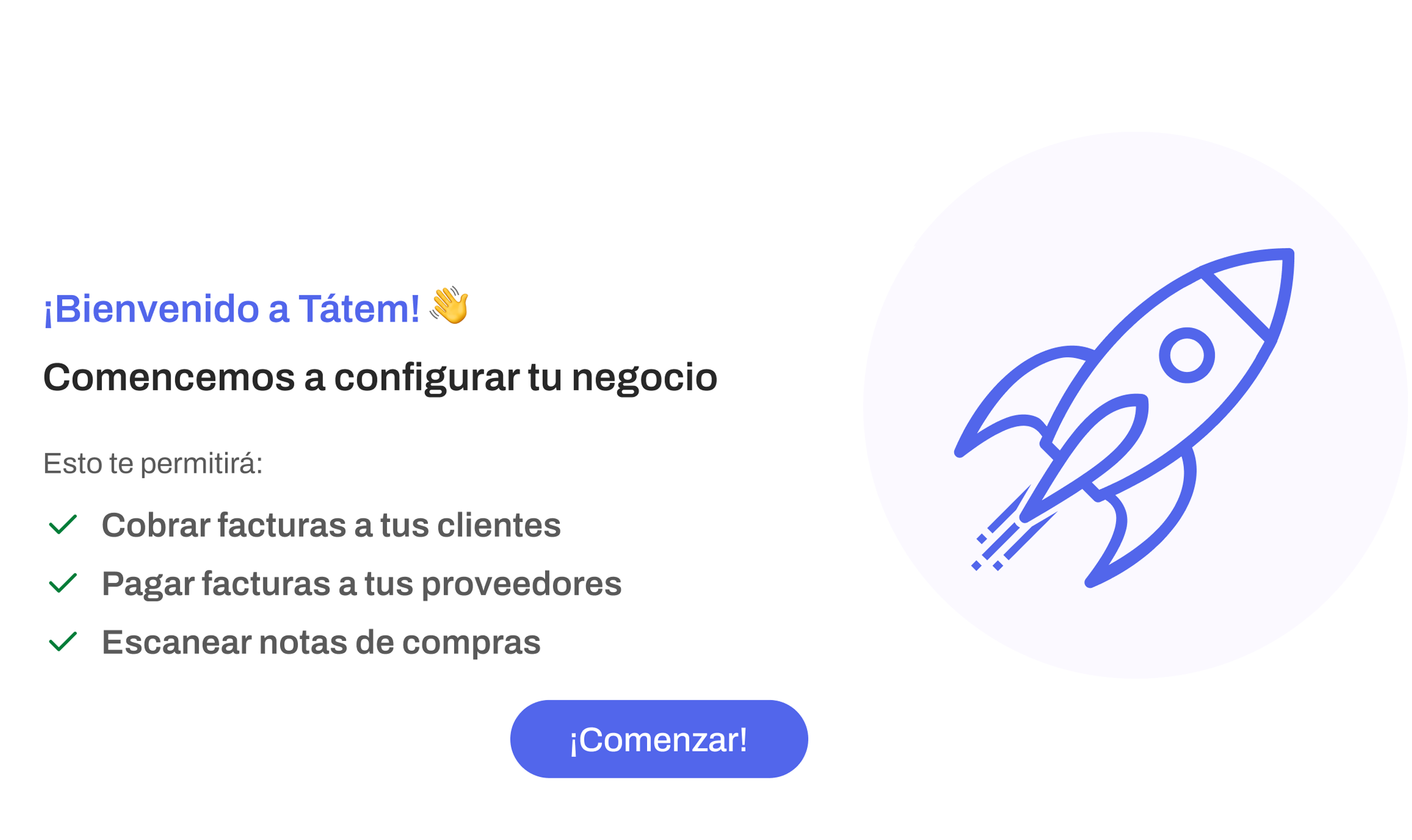 Pantalla de registro en Tatem